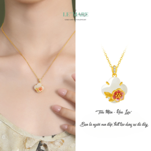 Dây Chuyền Bạc Nữ Ngọc Hoà Điền Cỏ Bốn Lá, Hoạ Tiết 24 Loài Hoa Tượng Trưng Cho Khí Chất Người Phụ Nữ BNDC57 Dây Chuyền Bạc Nữ Ngọc Hoà Điền Cỏ Bốn Lá, Hoạ Tiết 24 Loài Hoa Tượng Trưng Cho Khí Chất Người Phụ Nữ BNDC57 Le'mare Jewelry LMJ