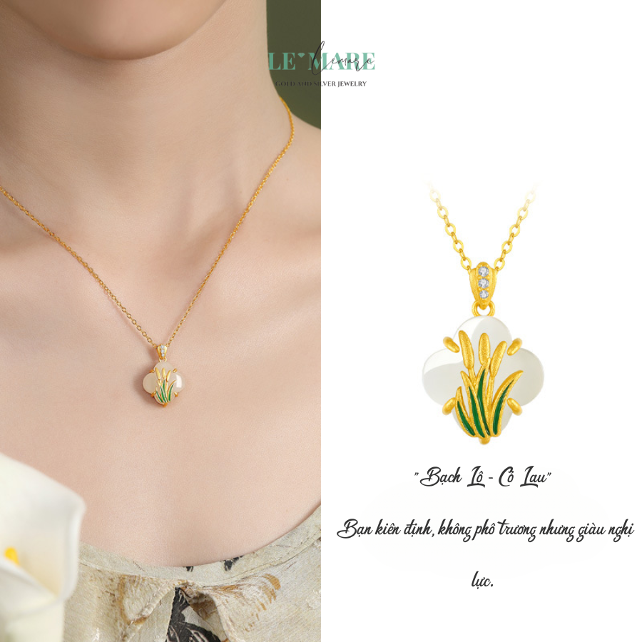 Dây Chuyền Bạc Nữ Ngọc Hoà Điền Cỏ Bốn Lá, Hoạ Tiết 24 Loài Hoa Tượng Trưng Cho Khí Chất Người Phụ Nữ BNDC57 Dây Chuyền Bạc Nữ Ngọc Hoà Điền Cỏ Bốn Lá, Hoạ Tiết 24 Loài Hoa Tượng Trưng Cho Khí Chất Người Phụ Nữ BNDC57 - Ảnh 16