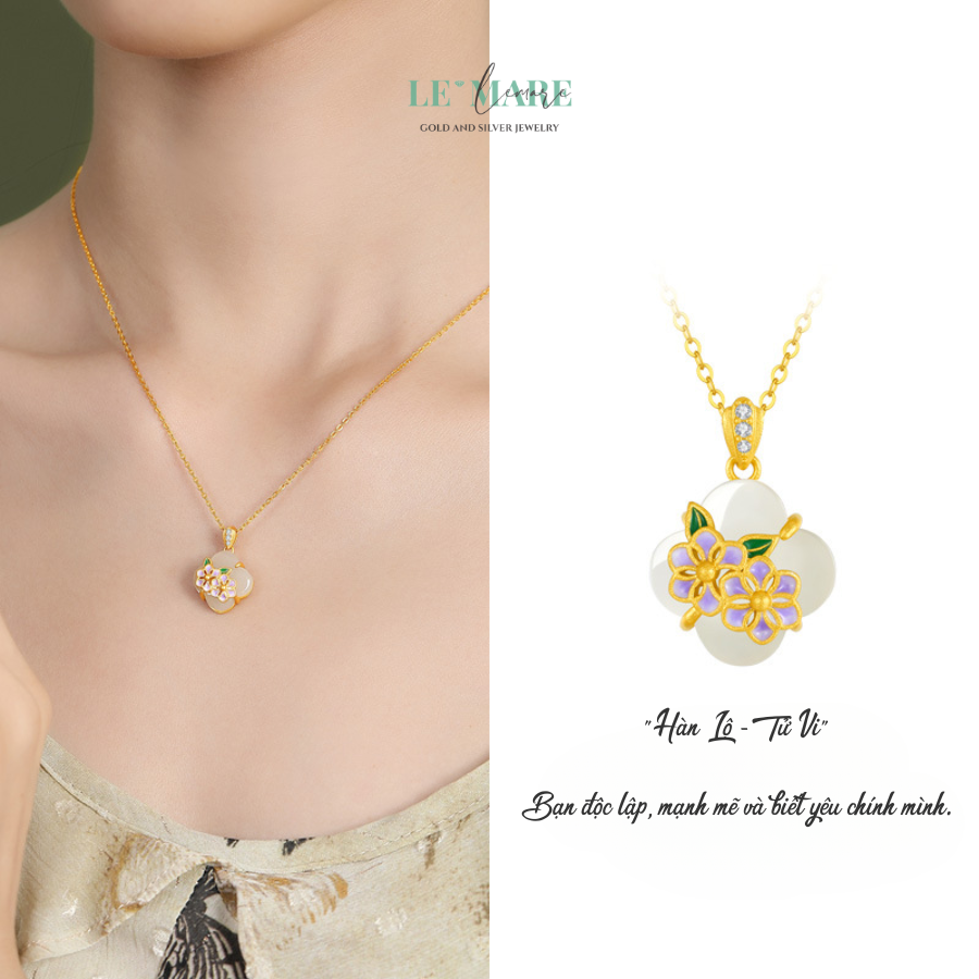 Dây Chuyền Bạc Nữ Ngọc Hoà Điền Cỏ Bốn Lá, Hoạ Tiết 24 Loài Hoa Tượng Trưng Cho Khí Chất Người Phụ Nữ BNDC57 Dây Chuyền Bạc Nữ Ngọc Hoà Điền Cỏ Bốn Lá, Hoạ Tiết 24 Loài Hoa Tượng Trưng Cho Khí Chất Người Phụ Nữ BNDC57 - Ảnh 18