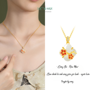 Dây Chuyền Bạc Nữ Ngọc Hoà Điền Cỏ Bốn Lá, Hoạ Tiết 24 Loài Hoa Tượng Trưng Cho Khí Chất Người Phụ Nữ BNDC57 Dây Chuyền Bạc Nữ Ngọc Hoà Điền Cỏ Bốn Lá, Hoạ Tiết 24 Loài Hoa Tượng Trưng Cho Khí Chất Người Phụ Nữ BNDC57 Le'mare Jewelry LMJ