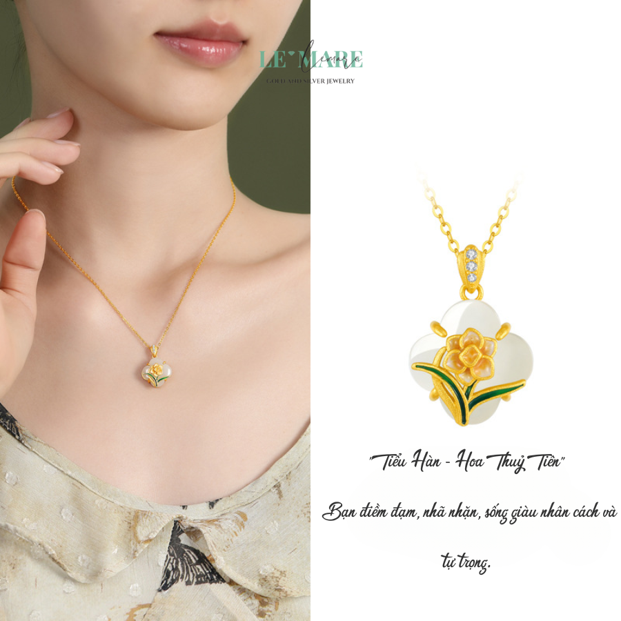 Dây Chuyền Bạc Nữ Ngọc Hoà Điền Cỏ Bốn Lá, Hoạ Tiết 24 Loài Hoa Tượng Trưng Cho Khí Chất Người Phụ Nữ BNDC57 Dây Chuyền Bạc Nữ Ngọc Hoà Điền Cỏ Bốn Lá, Hoạ Tiết 24 Loài Hoa Tượng Trưng Cho Khí Chất Người Phụ Nữ BNDC57 - Ảnh 24
