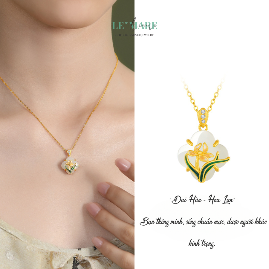 Dây Chuyền Bạc Nữ Ngọc Hoà Điền Cỏ Bốn Lá, Hoạ Tiết 24 Loài Hoa Tượng Trưng Cho Khí Chất Người Phụ Nữ BNDC57 Dây Chuyền Bạc Nữ Ngọc Hoà Điền Cỏ Bốn Lá, Hoạ Tiết 24 Loài Hoa Tượng Trưng Cho Khí Chất Người Phụ Nữ BNDC57 - Ảnh 25