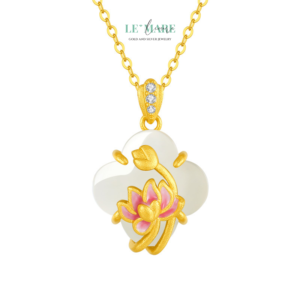 Dây Chuyền Bạc Nữ Ngọc Hoà Điền Cỏ Bốn Lá, Hoạ Tiết 24 Loài Hoa Tượng Trưng Cho Khí Chất Người Phụ Nữ BNDC57 Dây Chuyền Bạc Nữ Ngọc Hoà Điền Cỏ Bốn Lá, Hoạ Tiết 24 Loài Hoa Tượng Trưng Cho Khí Chất Người Phụ Nữ BNDC57 Le'mare Jewelry LMJ