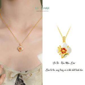 Dây Chuyền Bạc Nữ Ngọc Hoà Điền Cỏ Bốn Lá, Hoạ Tiết 24 Loài Hoa Tượng Trưng Cho Khí Chất Người Phụ Nữ BNDC57 Dây Chuyền Bạc Nữ Ngọc Hoà Điền Cỏ Bốn Lá, Hoạ Tiết 24 Loài Hoa Tượng Trưng Cho Khí Chất Người Phụ Nữ BNDC57 Le'mare Jewelry LMJ