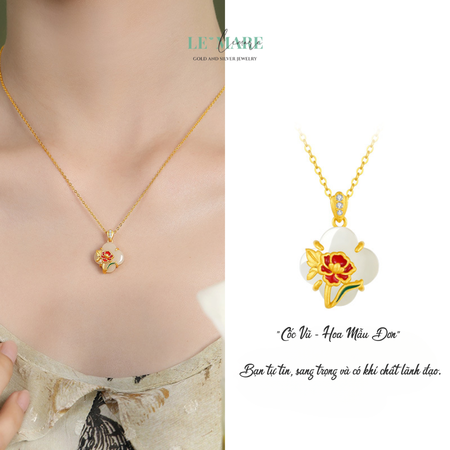 Dây Chuyền Bạc Nữ Ngọc Hoà Điền Cỏ Bốn Lá, Hoạ Tiết 24 Loài Hoa Tượng Trưng Cho Khí Chất Người Phụ Nữ BNDC57 Dây Chuyền Bạc Nữ Ngọc Hoà Điền Cỏ Bốn Lá, Hoạ Tiết 24 Loài Hoa Tượng Trưng Cho Khí Chất Người Phụ Nữ BNDC57 - Ảnh 7