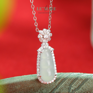 Dây Chuyền Ngọc Bích Bọc Bạc Ngọc Mễ – Viên ngọc của đất trời, giọt tinh hoa từ hạt gạo quê nhà BNDC04