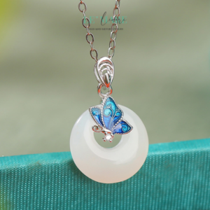 Dây Chuyền Ngọc Bích Gieo Sắc Hoa – Khi ngọc bích hóa thành cánh bướm chạm khẽ vào tim người BNDC05 Dây Chuyền Ngọc Bích Gieo Sắc Hoa – Khi ngọc bích hóa thành cánh bướm chạm khẽ vào tim người BNDC05 Le'mare Jewelry LMJ