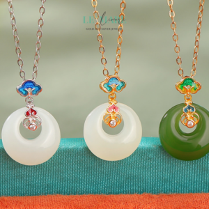 Dây Chuyền Ngọc Bích Gieo Sắc Hoa – Khi ngọc bích hóa thành cánh bướm chạm khẽ vào tim người BNDC05 Dây Chuyền Ngọc Bích Gieo Sắc Hoa – Khi ngọc bích hóa thành cánh bướm chạm khẽ vào tim người BNDC05 Le'mare Jewelry LMJ