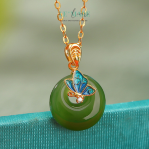 Dây Chuyền Ngọc Bích Gieo Sắc Hoa – Khi ngọc bích hóa thành cánh bướm chạm khẽ vào tim người BNDC05 Dây Chuyền Ngọc Bích Gieo Sắc Hoa – Khi ngọc bích hóa thành cánh bướm chạm khẽ vào tim người BNDC05 Le'mare Jewelry LMJ