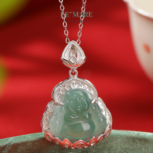 Dây Chuyền Ngọc Bích Bọc Bạc BNDC09