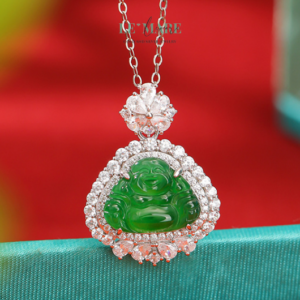 Dây Chuyền Ngọc Bích Bọc Bạc BNDC11