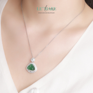 Dây Chuyền Ngọc Bích Bọc Bạc BNDC11 Dây Chuyền Ngọc Bích Bọc Bạc BNDC11 Le'mare Jewelry LMJ