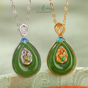 Dây Chuyền Bạc Nữ Ngọc Bích Mặt Hồ Mùa Xuân – Dịu Dàng và Thanh Lịch BNDC14