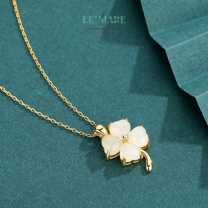 Dây Chuyền Ngọc Bích Lộc Diệp – Gieo một chiếc lá, nở bốn mùa may mắn BNDC25 Le'mare Jewelry LMJ