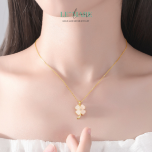 Dây Chuyền Ngọc Bích Lộc Diệp – Gieo một chiếc lá, nở bốn mùa may mắn BNDC25 Le'mare Jewelry LMJ