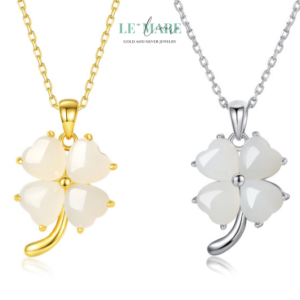 Dây Chuyền Ngọc Bích Lộc Diệp – Gieo một chiếc lá, nở bốn mùa may mắn BNDC25 Le'mare Jewelry LMJ