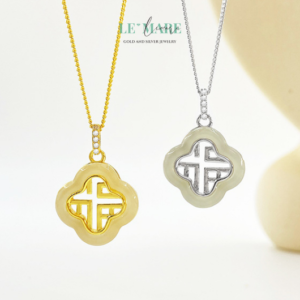 Dây Chuyền Ngọc Bích Bọc Bạc BNDC33