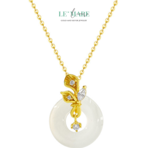 Dây Chuyền Ngọc Bích Bọc Bạc BNDC34 Dây Chuyền Ngọc Bích Bọc Bạc BNDC34 Le'mare Jewelry LMJ