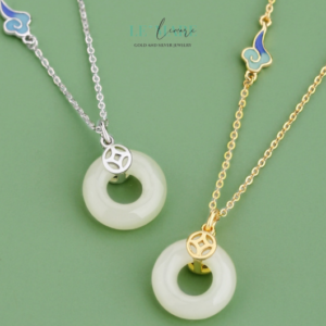 Dây Chuyền Ngọc Bích Kim Luân – Vũ điệu của tài lộc, xoay tròn giữa ngực áo BNDC42