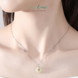 Dây Chuyền Ngọc Bích Kim Luân – Vũ điệu của tài lộc, xoay tròn giữa ngực áo BNDC42 Le'mare Jewelry LMJ