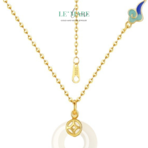 Dây Chuyền Ngọc Bích Kim Luân – Vũ điệu của tài lộc, xoay tròn giữa ngực áo BNDC42 Le'mare Jewelry LMJ