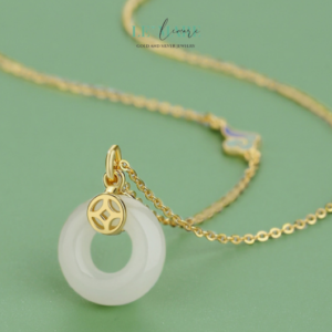 Dây Chuyền Ngọc Bích Kim Luân – Vũ điệu của tài lộc, xoay tròn giữa ngực áo BNDC42 Le'mare Jewelry LMJ