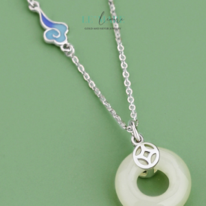 Dây Chuyền Ngọc Bích Kim Luân – Vũ điệu của tài lộc, xoay tròn giữa ngực áo BNDC42 Le'mare Jewelry LMJ