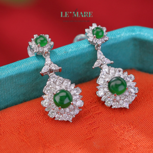 Khuyên tai Ngọc Bích bọc Bạc S999 BNKT02