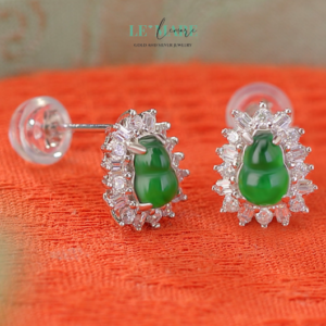 Khuyên tai Ngọc Bích nữ BNKT03 Khuyên tai Ngọc Bích nữ BNKT03 Le'mare Jewelry LMJ