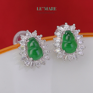 Khuyên tai Ngọc Bích nữ BNKT03 Khuyên tai Ngọc Bích nữ BNKT03 Le'mare Jewelry LMJ