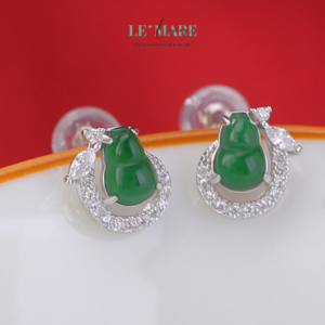 Khuyên tai Ngọc Bích nữ BNKT04 Khuyên tai Ngọc Bích nữ BNKT04 Le'mare Jewelry LMJ
