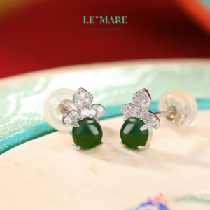 Khuyên tai Ngọc Bích nữ BNKT05 Khuyên tai Ngọc Bích nữ BNKT05 Le'mare Jewelry LMJ