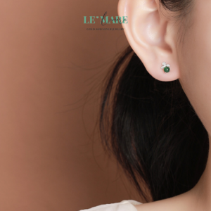 Khuyên tai Ngọc Bích nữ BNKT05 Khuyên tai Ngọc Bích nữ BNKT05 Le'mare Jewelry LMJ