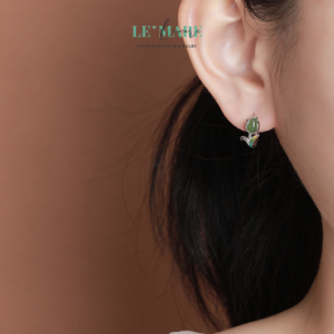 Khuyên tai Ngọc Bích nữ BNKT07 Khuyên tai Ngọc Bích nữ BNKT07 Le'mare Jewelry LMJ