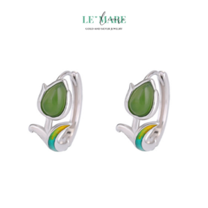 Khuyên tai Ngọc Bích nữ BNKT07 Khuyên tai Ngọc Bích nữ BNKT07 Le'mare Jewelry LMJ