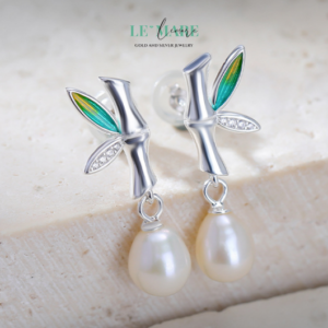 Khuyên tai Ngọc Bích nữ BNKT08 Khuyên tai Ngọc Bích nữ BNKT08 Le'mare Jewelry LMJ