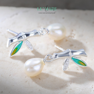 Khuyên tai Ngọc Bích nữ BNKT08 Khuyên tai Ngọc Bích nữ BNKT08 Le'mare Jewelry LMJ