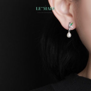 Khuyên tai Ngọc Bích nữ BNKT08 Khuyên tai Ngọc Bích nữ BNKT08 Le'mare Jewelry LMJ