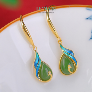 Khuyên tai Ngọc Bích nữ BNKT11 Khuyên tai Ngọc Bích nữ BNKT11 Le'mare Jewelry LMJ