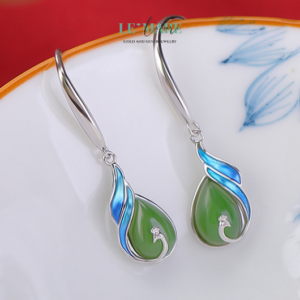Khuyên tai Ngọc Bích nữ BNKT11 Khuyên tai Ngọc Bích nữ BNKT11 Le'mare Jewelry LMJ