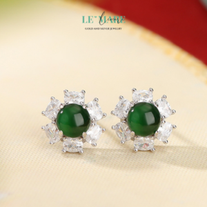 Khuyên tai Ngọc Bích nữ BNKT12 Khuyên tai Ngọc Bích nữ BNKT12 Le'mare Jewelry LMJ