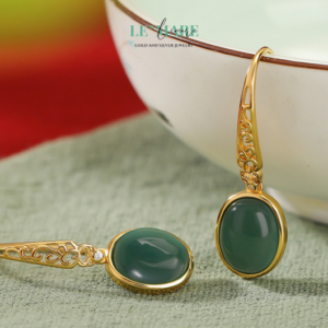 Khuyên tai Ngọc Bích nữ BNKT13 Khuyên tai Ngọc Bích nữ BNKT13 Le'mare Jewelry LMJ