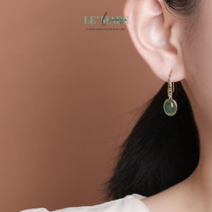 Khuyên tai Ngọc Bích nữ BNKT13 Khuyên tai Ngọc Bích nữ BNKT13 Le'mare Jewelry LMJ