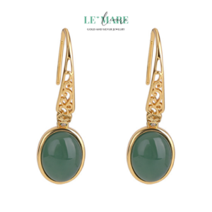 Khuyên tai Ngọc Bích nữ BNKT13 Khuyên tai Ngọc Bích nữ BNKT13 Le'mare Jewelry LMJ