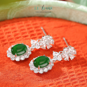 Khuyên tai Ngọc Bích nữ BNKT14 Khuyên tai Ngọc Bích nữ BNKT14 Le'mare Jewelry LMJ