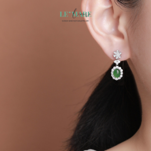 Khuyên tai Ngọc Bích nữ BNKT14 Khuyên tai Ngọc Bích nữ BNKT14 Le'mare Jewelry LMJ