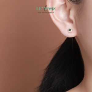 Khuyên tai Ngọc Bích nữ BNKT17 Khuyên tai Ngọc Bích nữ BNKT17 Le'mare Jewelry LMJ