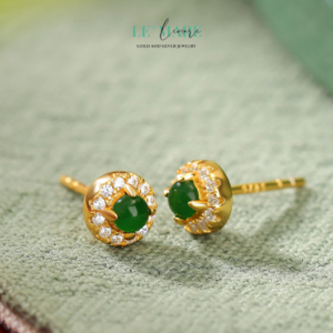 Khuyên tai Ngọc Bích nữ BNKT17 Khuyên tai Ngọc Bích nữ BNKT17 Le'mare Jewelry LMJ