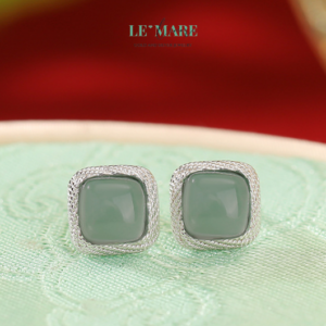 Khuyên tai Ngọc Bích nữ BNKT23 Khuyên tai Ngọc Bích nữ BNKT23 Le'mare Jewelry LMJ