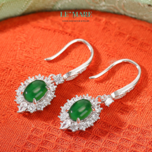 Khuyên tai Ngọc Bích nữ BNKT28 Khuyên tai Ngọc Bích nữ BNKT28 Le'mare Jewelry LMJ